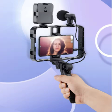 Estabilizador Kit Video Making Suporte De Gaiola De Coelho Com Tripés Móvel Para Celular E Câmera