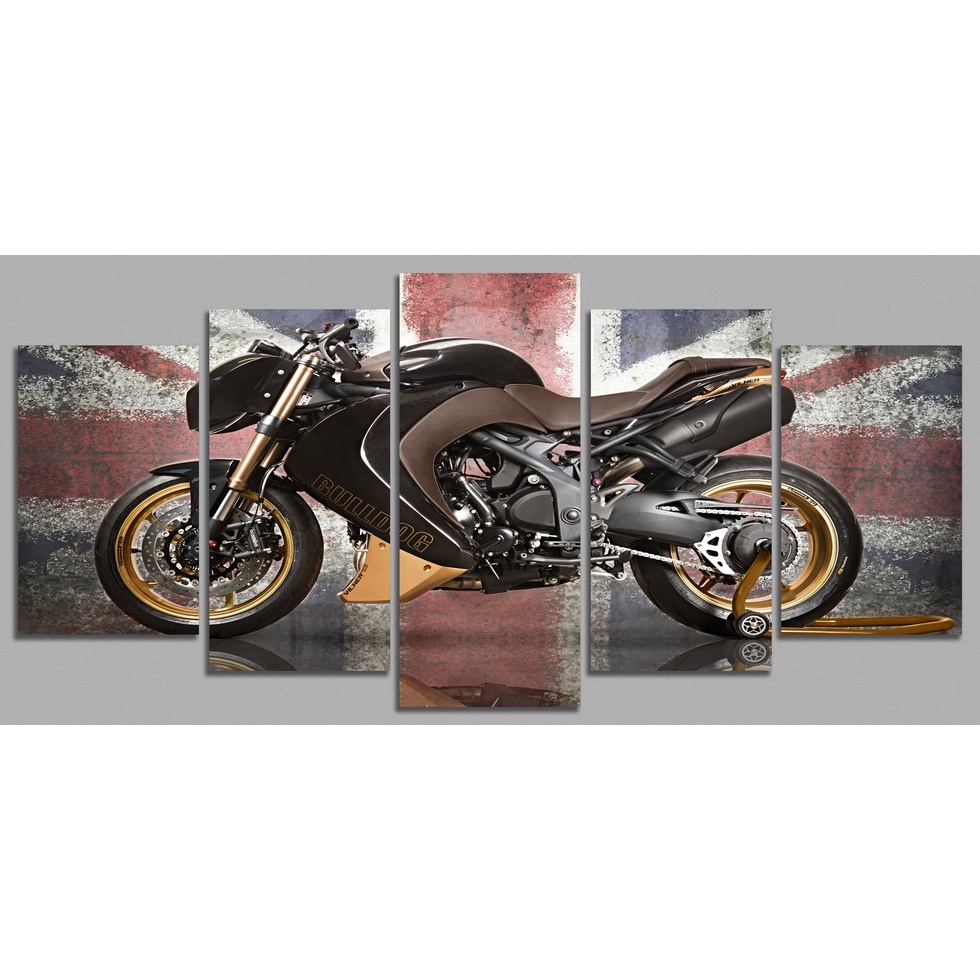 Jogo de quadros mosaico moto super esportiva Custom