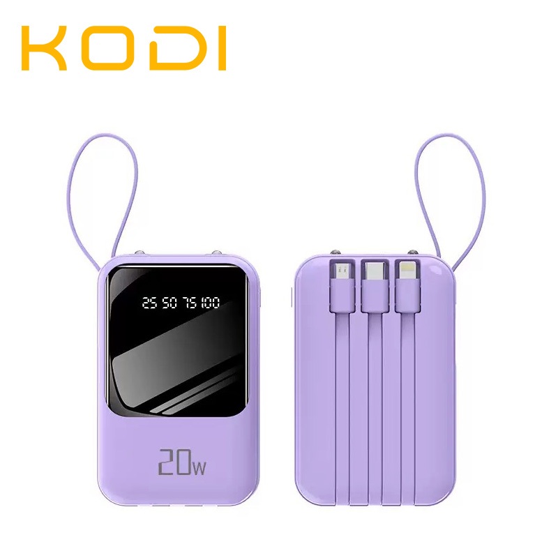 Power Bank 10000mAh Portátil - 4 Cabos Rápidos + Display Digital LED - Recarga Turbo-A6