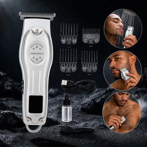 Máquina De Cortar Cabelo Pritech Pri0038 Sem Fio Para Barba E Salão  10W IP20