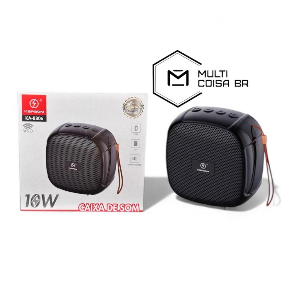 Caixa de Som Bluetooth 10W Kapbom KA-8806 Portátil V5.3 USB/TF – Alta Qualidade