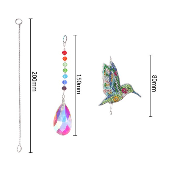 Pintura Diamante Decoração Janela Pingente Cristal Artesanato Já Pronto Modelo Pássaro