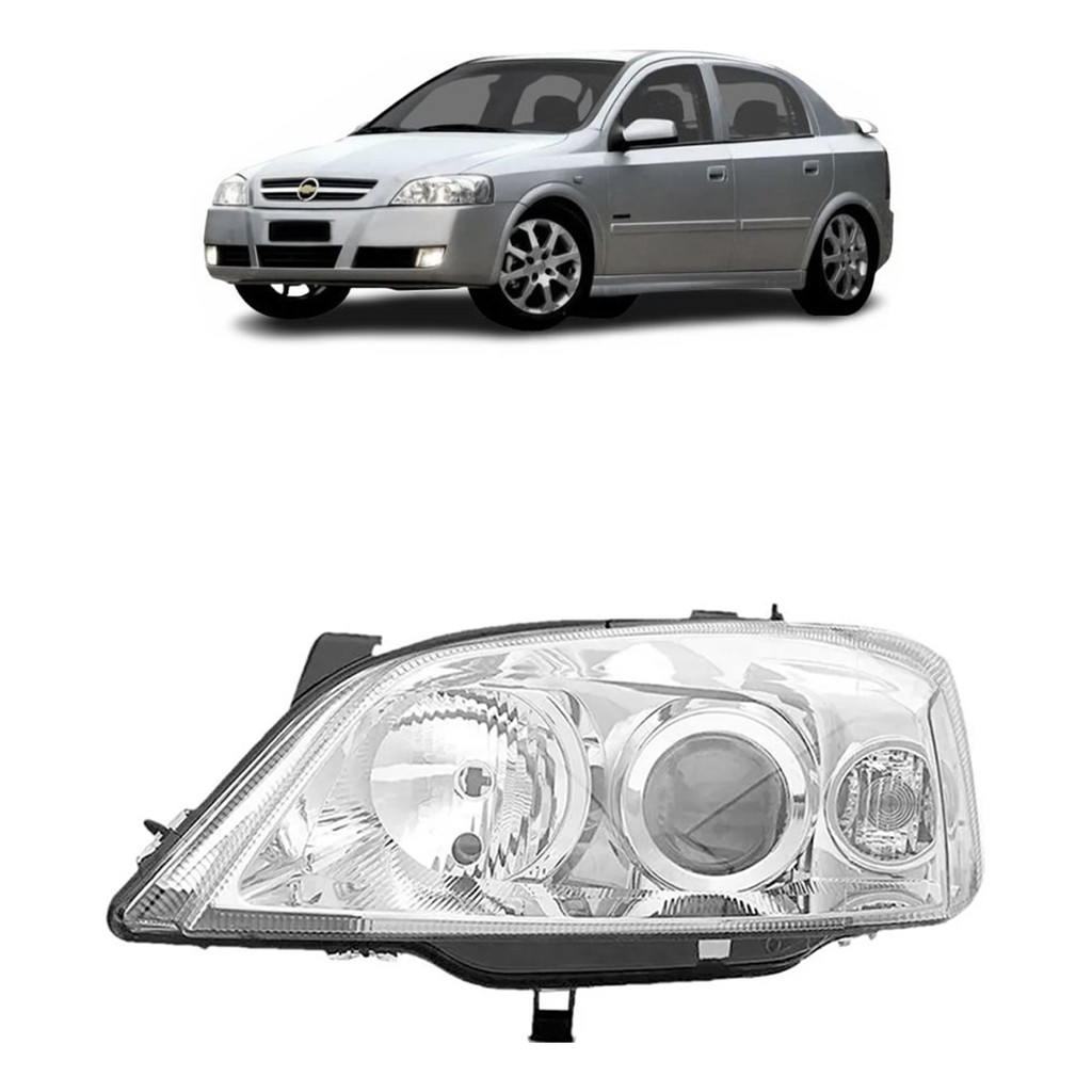 Farol Astra 2003 2004 2005 2006 2007 2008 2009 Cromado Lado Esquerdo