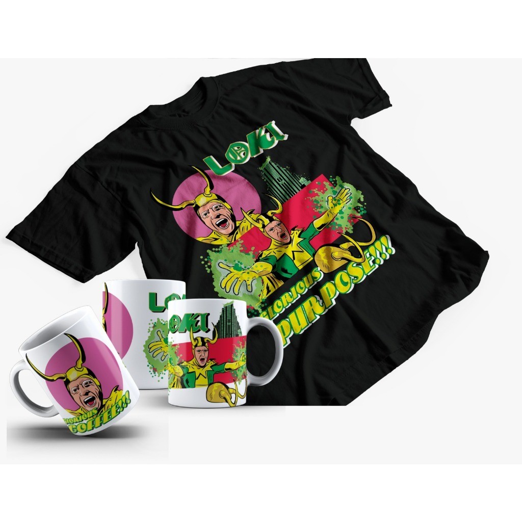 Kit Camiseta e Caneca Loki glorious purpose