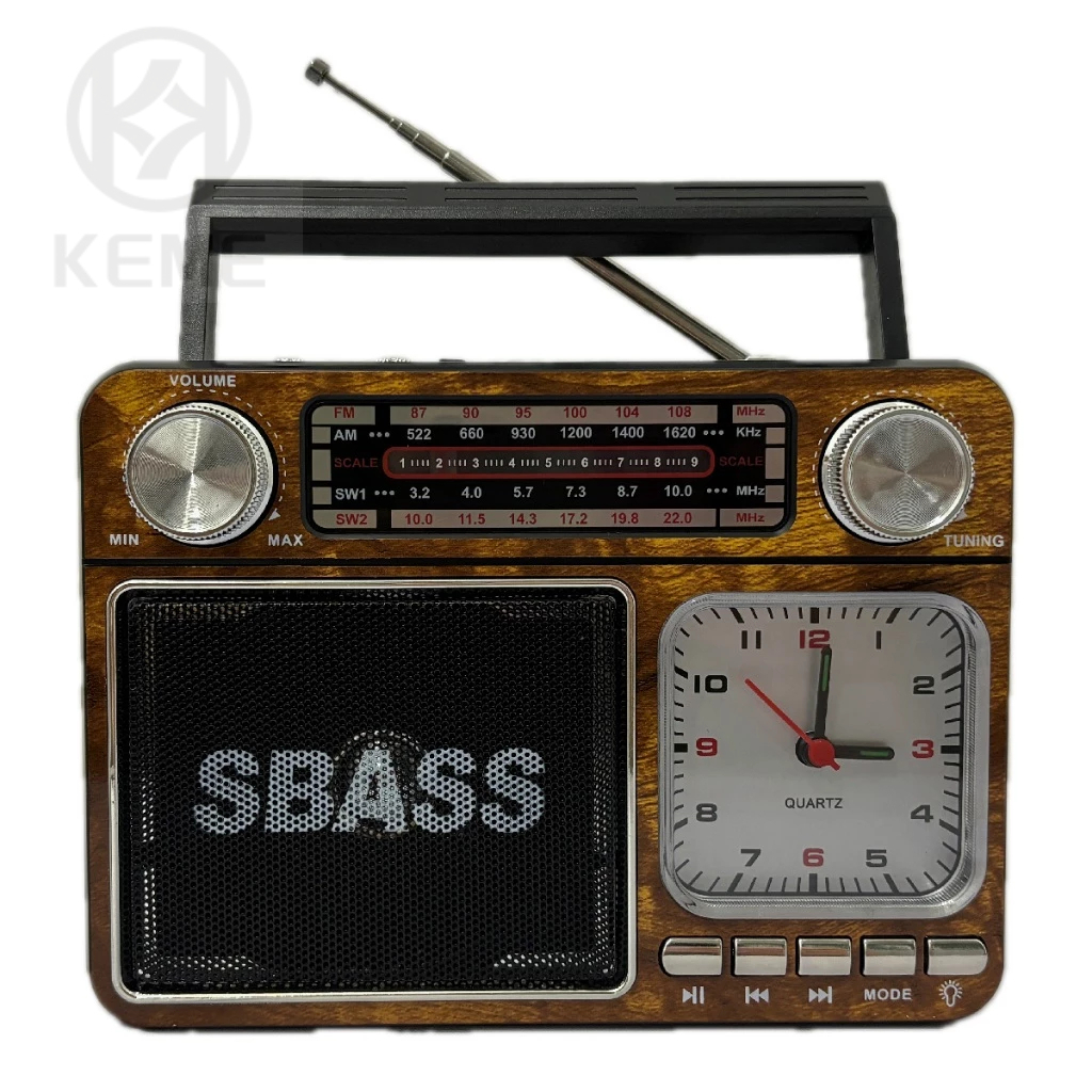 caixinha de som rádio relógio retro bluetooth vintage fm am sw usb portátil