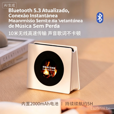 Letras suspensas fundo dinâmico Retro vinil branco ruído atmosfera Bluetooth letras de áudio Display presente aniversári
