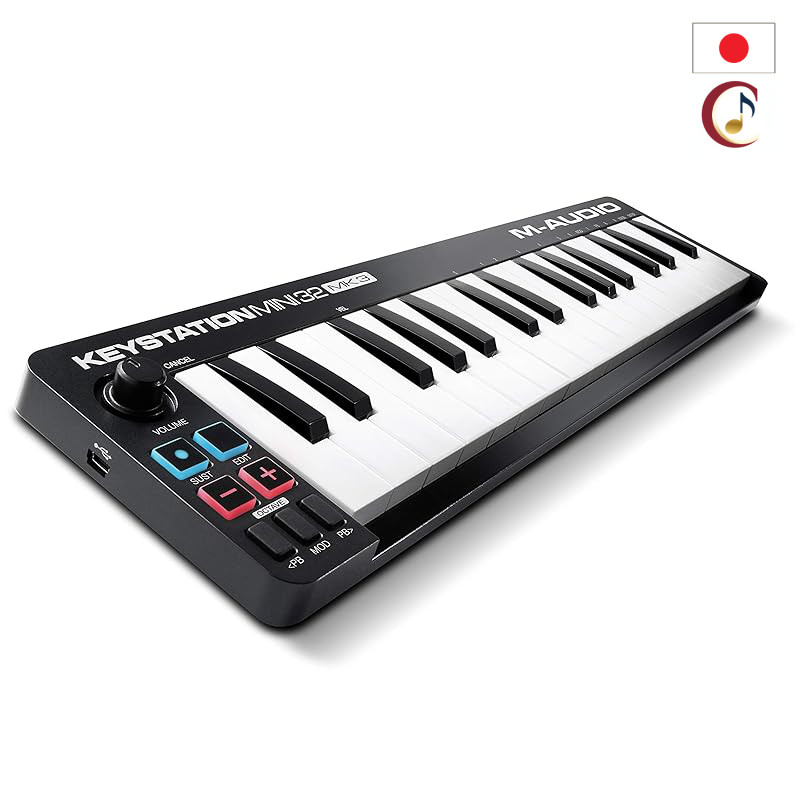 M-Audio Keystation Mini 32 MK3 USB MIDI Keyboard Controller, 32 Velocity-Sensitive Mini Keys, Portable, DAW Control, Sof