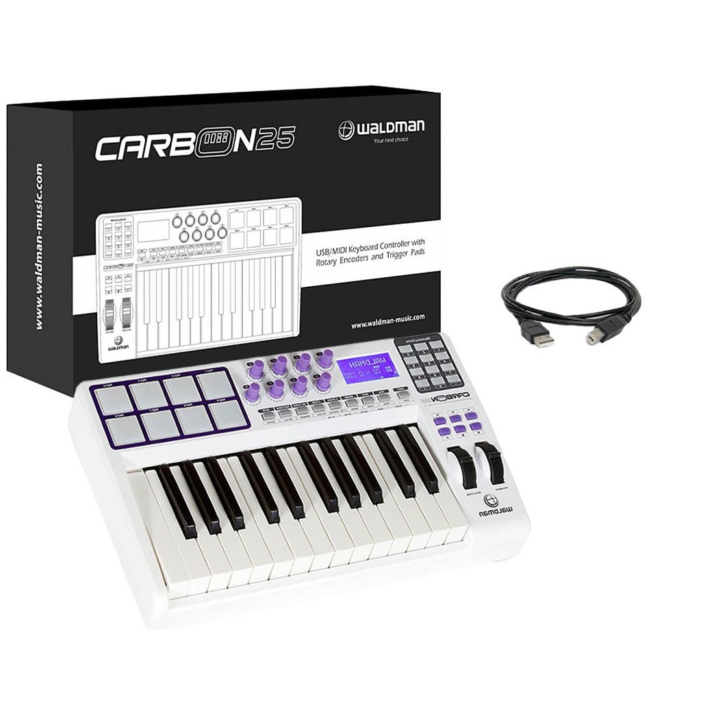 TECLADO CONTROLADOR WALDMAN MIDI CARBON 25 WALDMAN