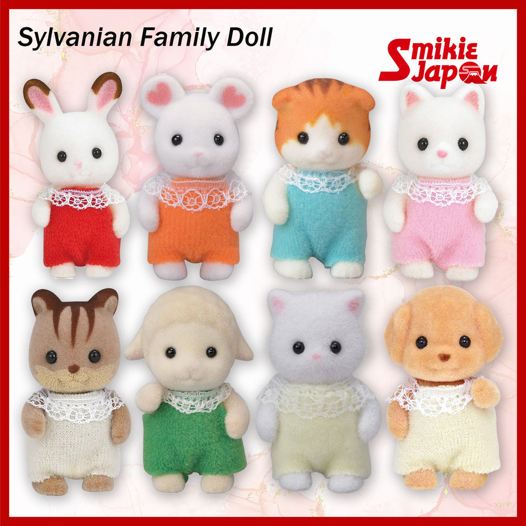 Sylvanian Families Baby Figures Series Berry Squirrel Chocolate Rabbit Silk Cat Sheep Persian Cat Marshmallow Mouse Mini Dollhouse Characters EPOCH Japan Toy Collection