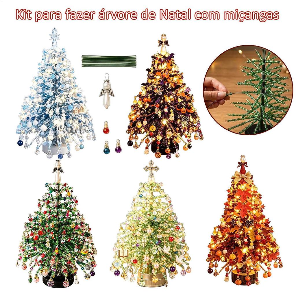 Árvore De Natal Com Contas 3D Tema Festivo Brilhante Instruções Beading Jóias Arte Para kouzxbr