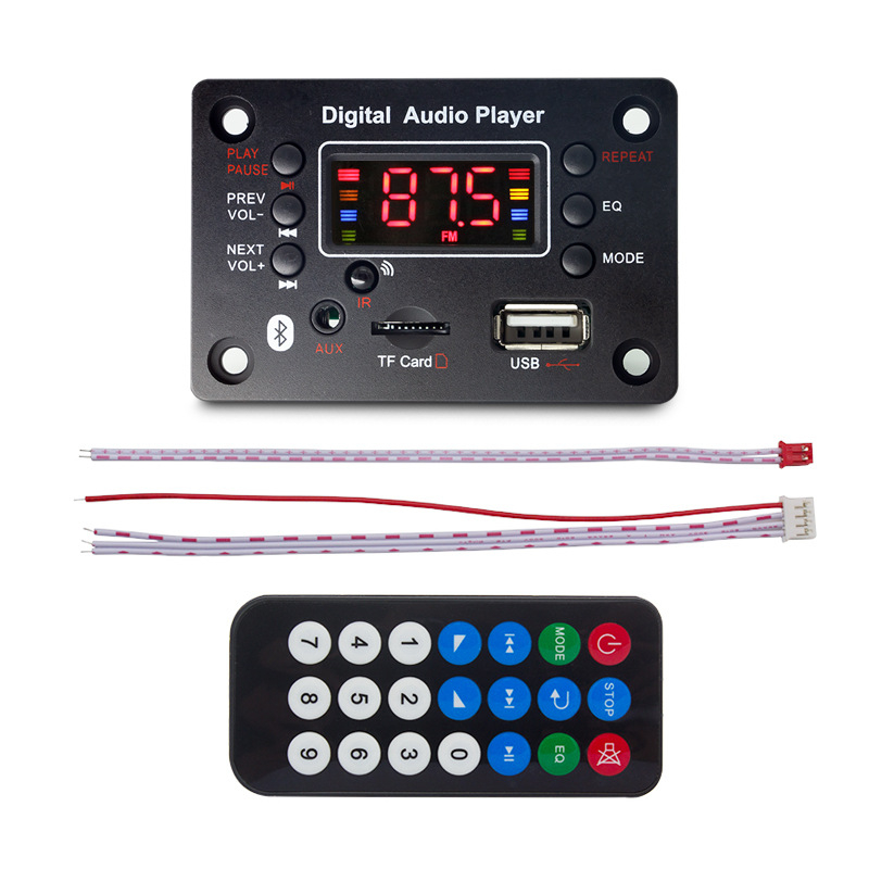 DC 5V 12V Bluetooth 5.0 Mp3 WMA WAV APE Decodificador Placa Decodificadora Mãos-Livres Microfone De Áudio Para Carro USB TF FM Rádio Mp3 Reprodutor De Música Alto-Falante