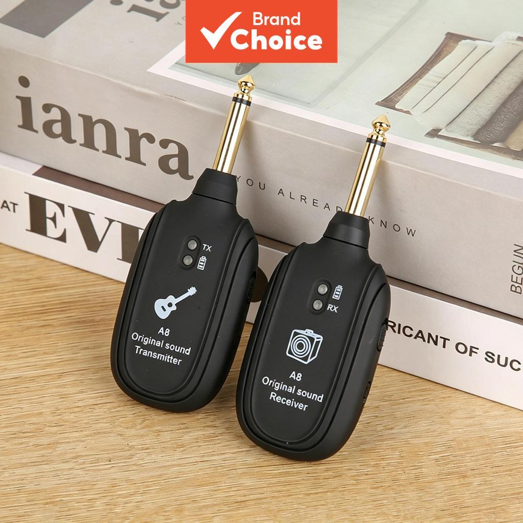 Sistema de Guitarra Wireless A8 2.4G Transmissor Recarregável Receptor Latência Baixa para Violão Elétrico, Baixo,