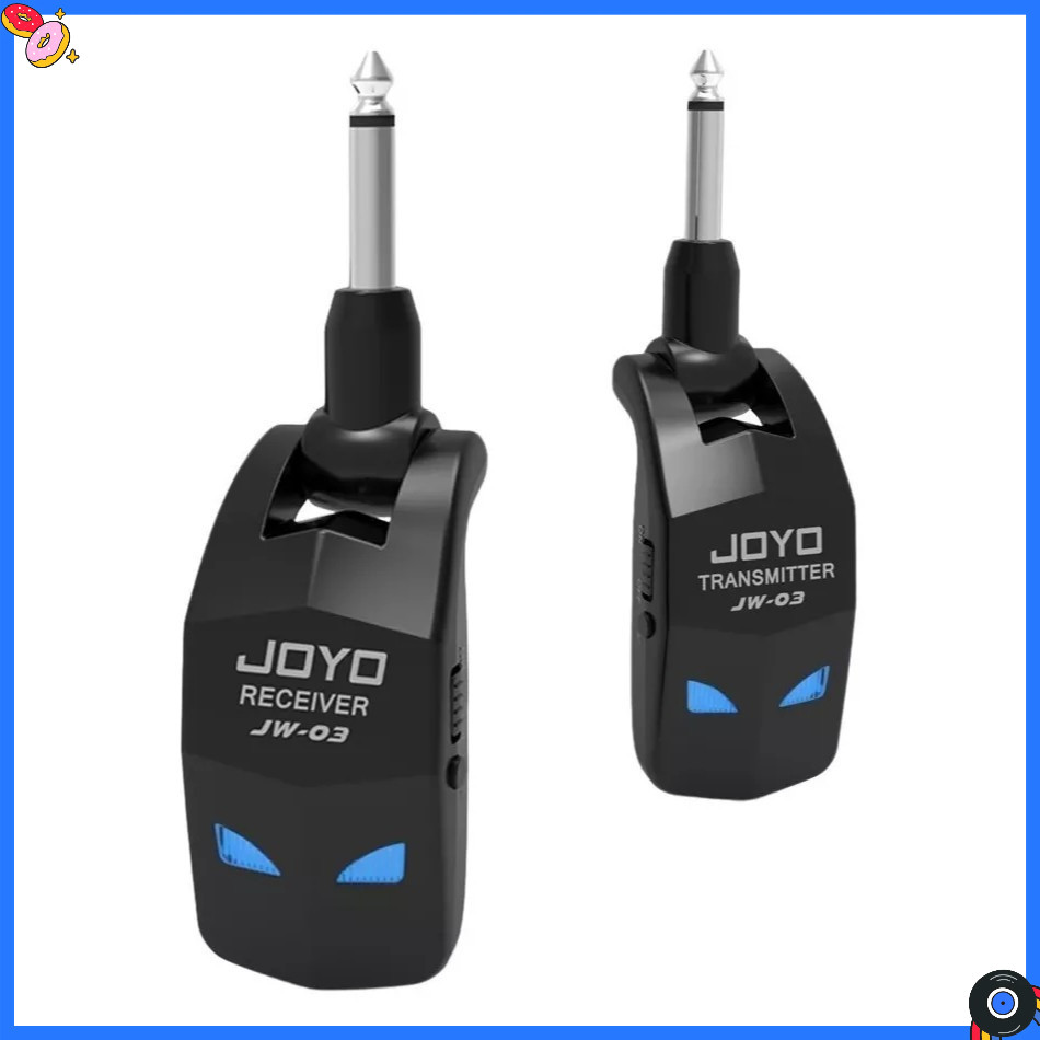 Sistema Wireless Joyo JW-03, Transmissor e Receptor para Guitarra, 2.4G, Baixa Latência, Bateria de Longa Duração