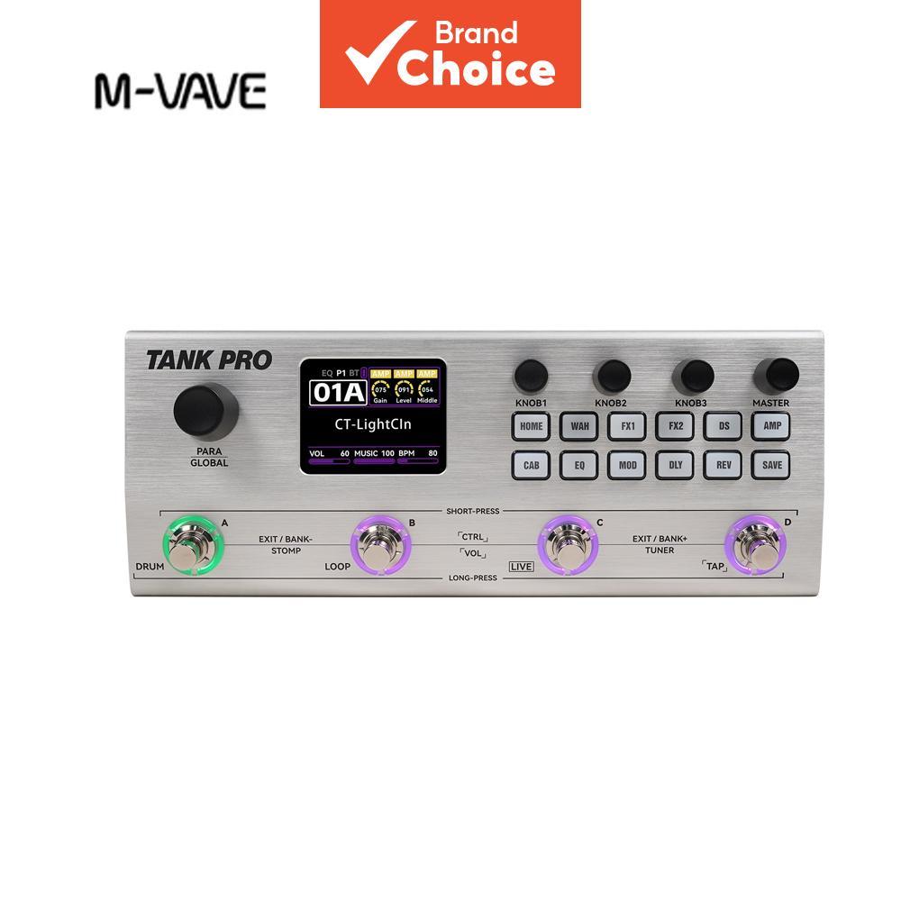 M-VAVE TANK PRO ANN Pedal de Modelagem de Guitarra com Looper e Máquina de Bateria, Compatível com Sistema Wireless de