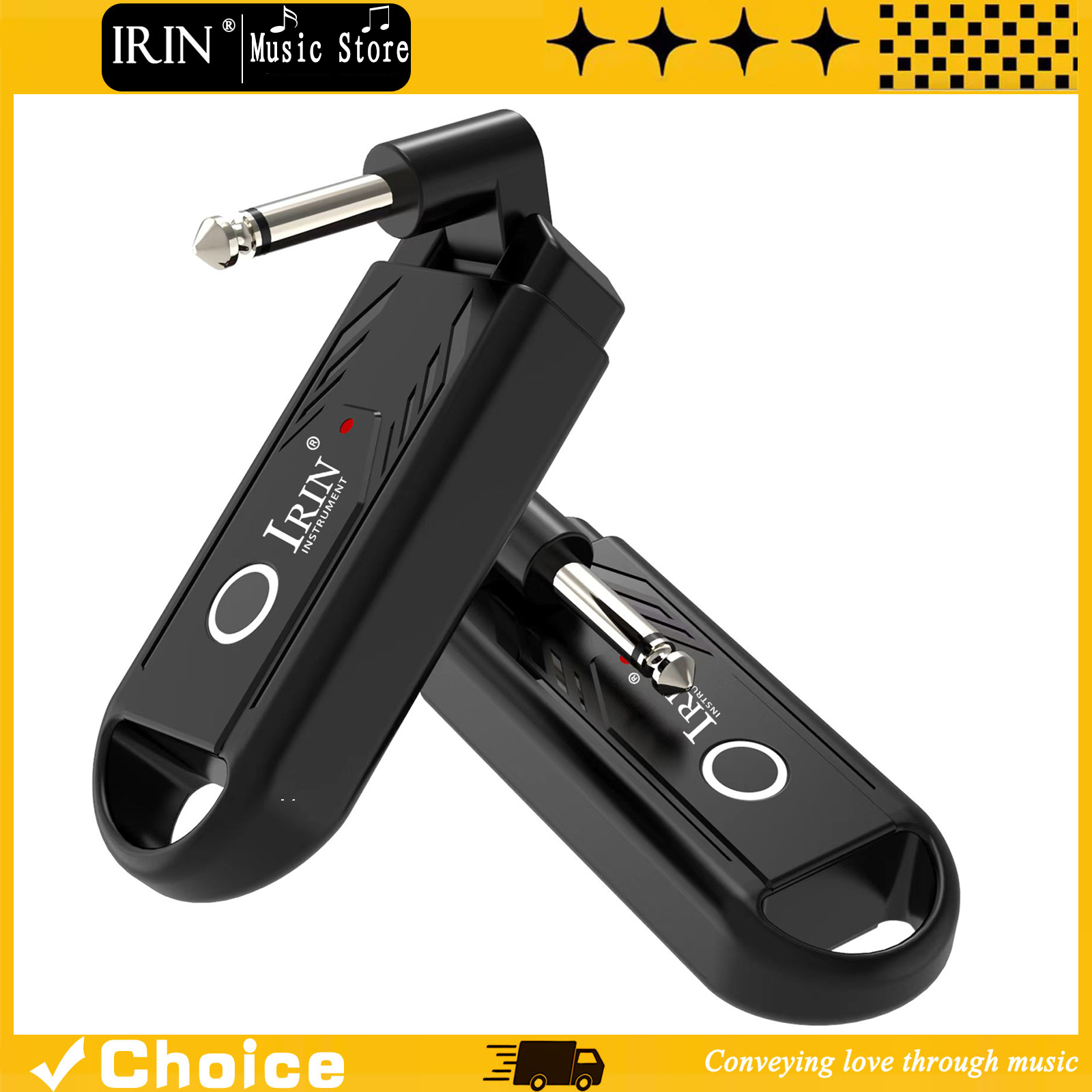 IRIN IN-70 Sistema de Guitarra Wireless Sem Atraso Transmissor & Receptor Kit Recarregável 5.8G Anti-Interferência