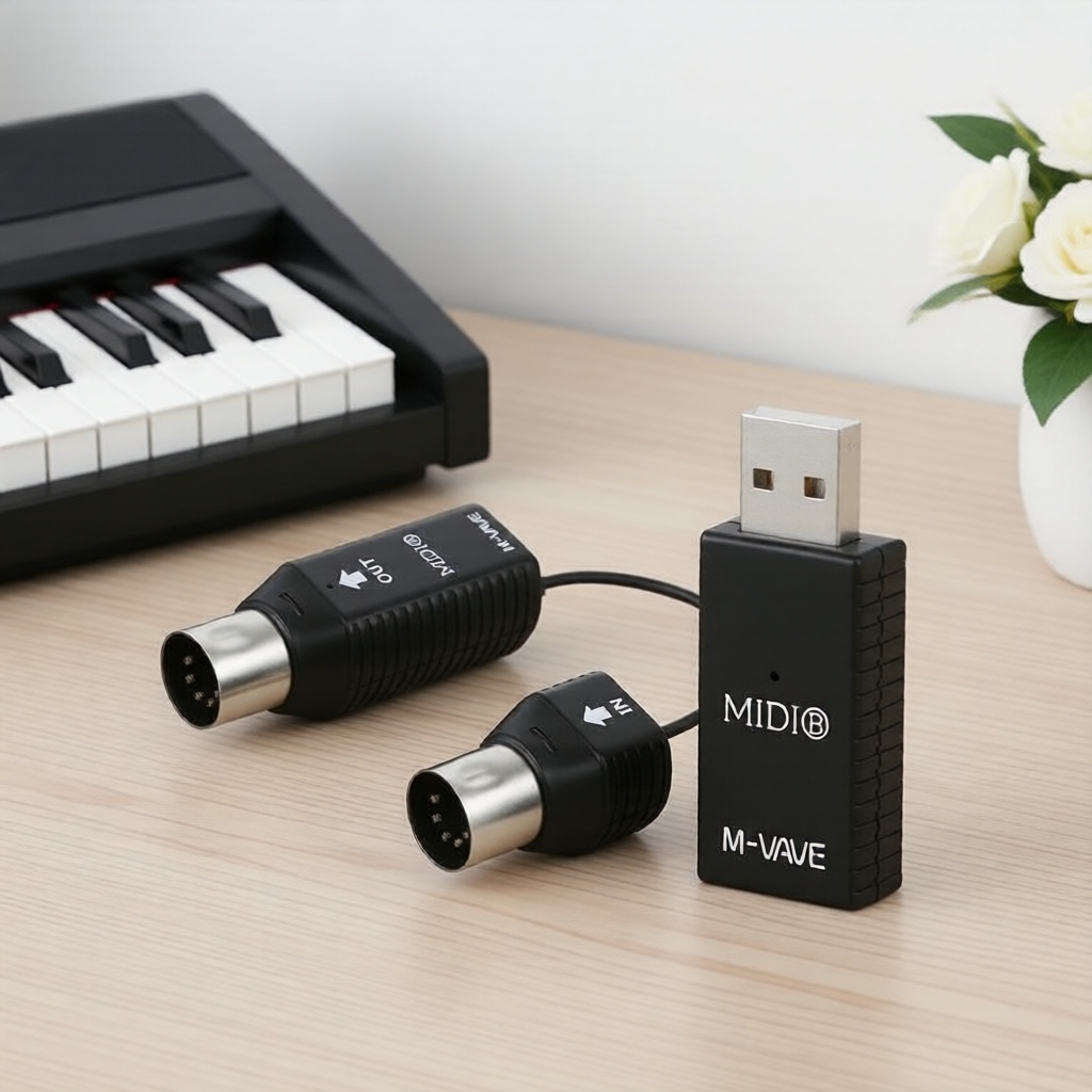 M-VAVE MS1 Mini Dongle de Receptor MIDI Wireless Plug-and-Play para Teclados e Controladores