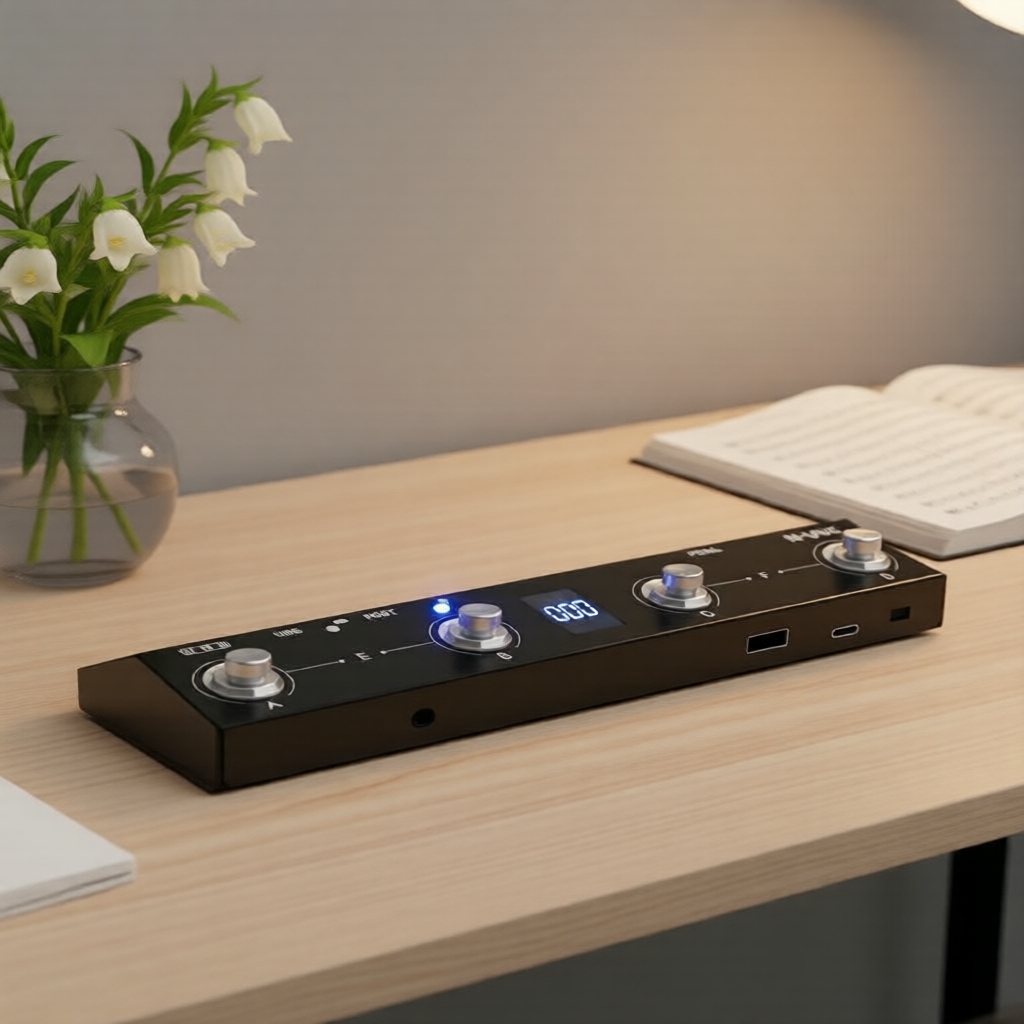 M-VAVE Chocolate+ Controlador de Pedal MIDI Wireless Pro 4 Interruptores Interface de Hospedeiro Afinador de Palco para