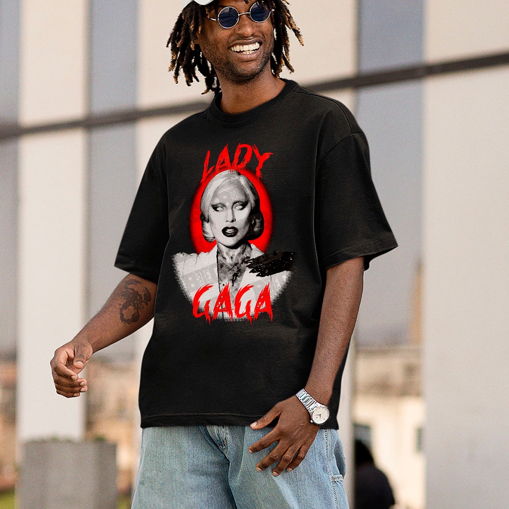 Camiseta Básica Camisa Lady Gaga Bloody Mary Eyes Rock Music Teen Unissex