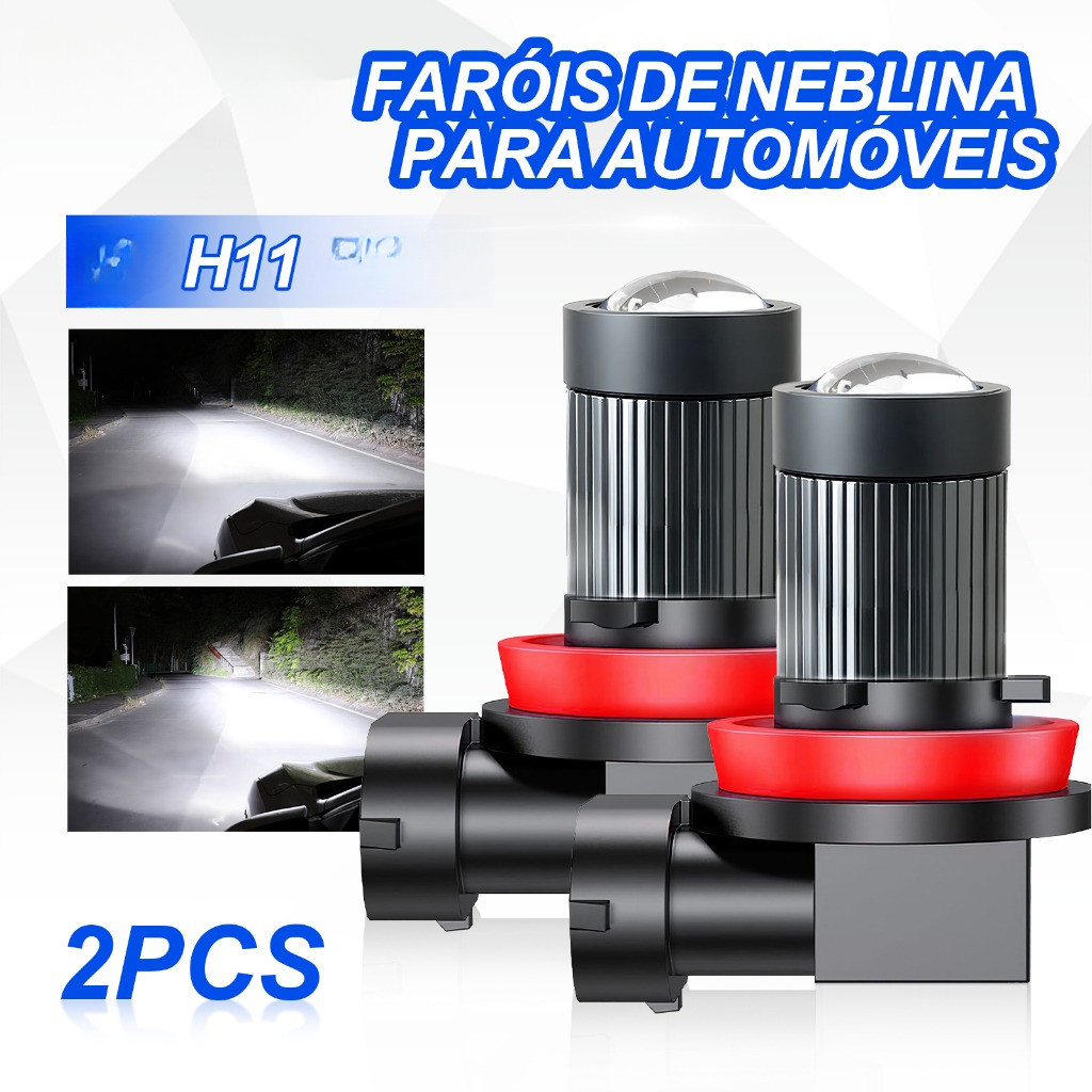 2 Pçs Novo H11 LED H8 H9 Luz De Nevoeiro H7 Lente Branco Amarelo 5202 9006 Lâmpadas Do Carro Scooter Moto Acessórios