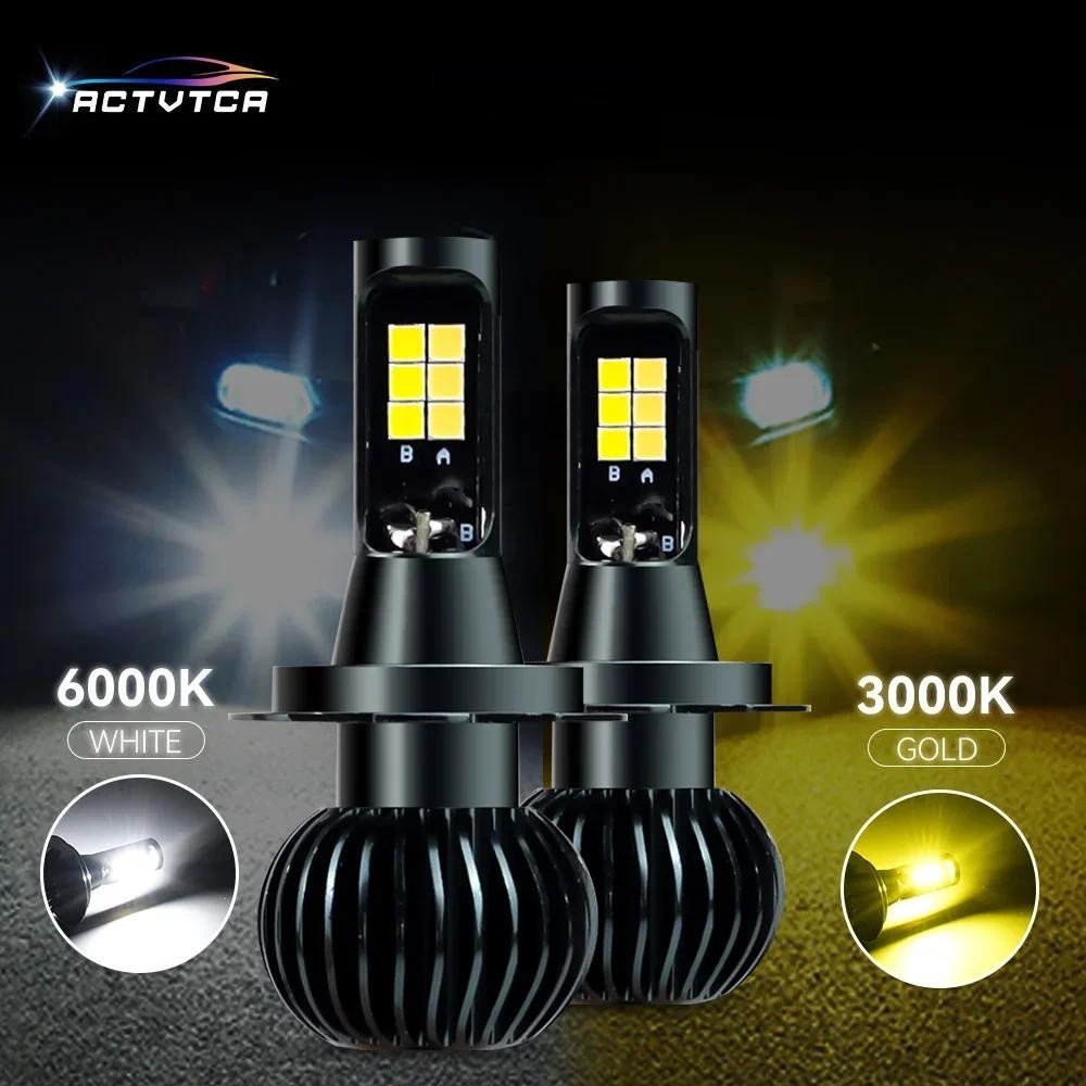 ACTVTCA H7 Lâmpadas LED Para Farol De Neblina 880/881 9005 9006 5202 Automotivas 6000K 3000K Ouro Branco Faróis Peças De