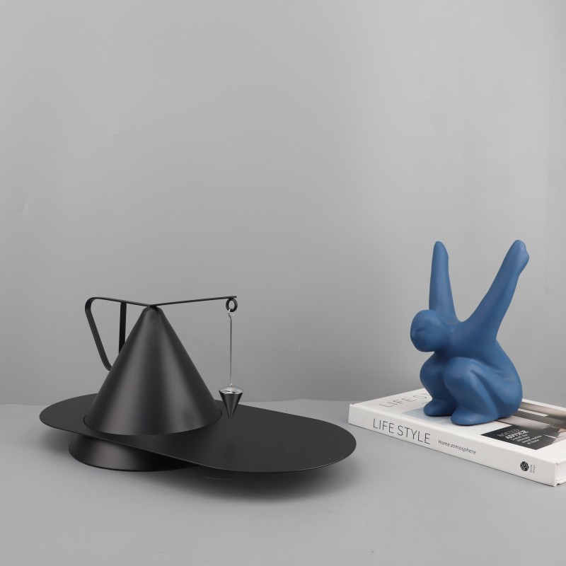 V3LF Modern minimalist abstract metal balance art, blue little flying figure resin ornament, living room and bedroom hom