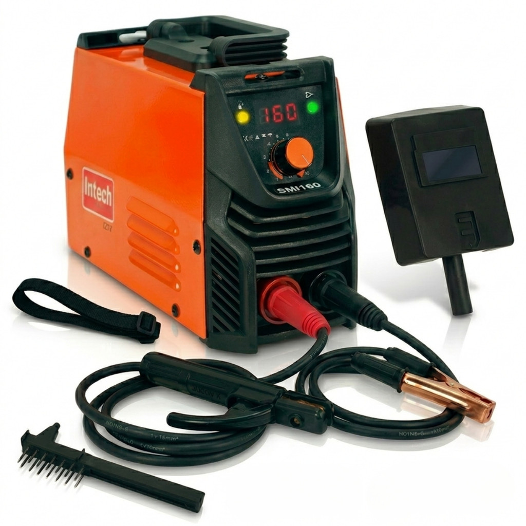 Maquina de Solda Inversora Portátil Painel Digital Eletrodo Revestido e TIG MMA 160A Kit Completo