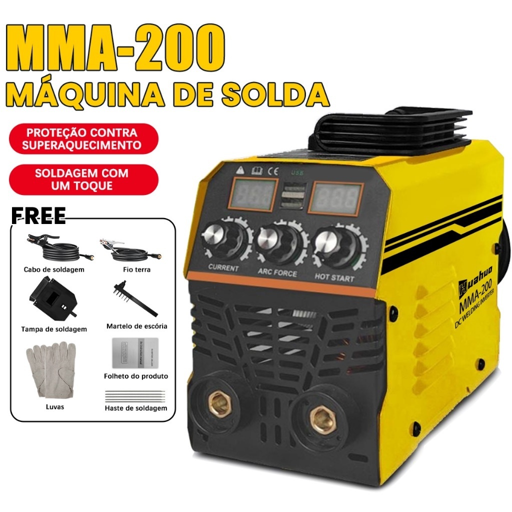 Máquina De Solda Inversora 220V/110V Tecnologia IGBT Display Digital Ferramenta De Soldagem Portátil Automática.