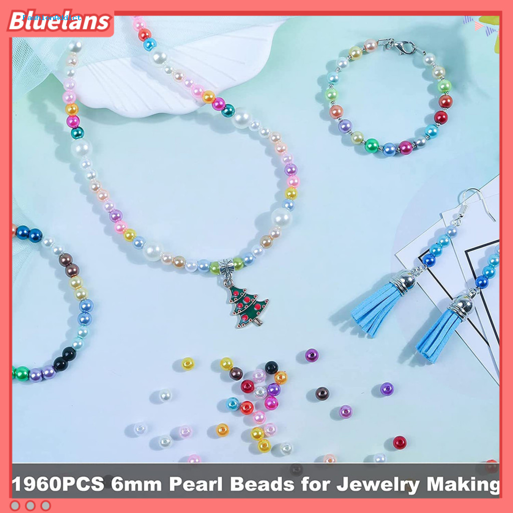Imitation Pearl Beads Loose for Jewelry Making 1960pcs Faux Kit 28 Colors Diy Bracelet Necklace Earrings Craft Set for A