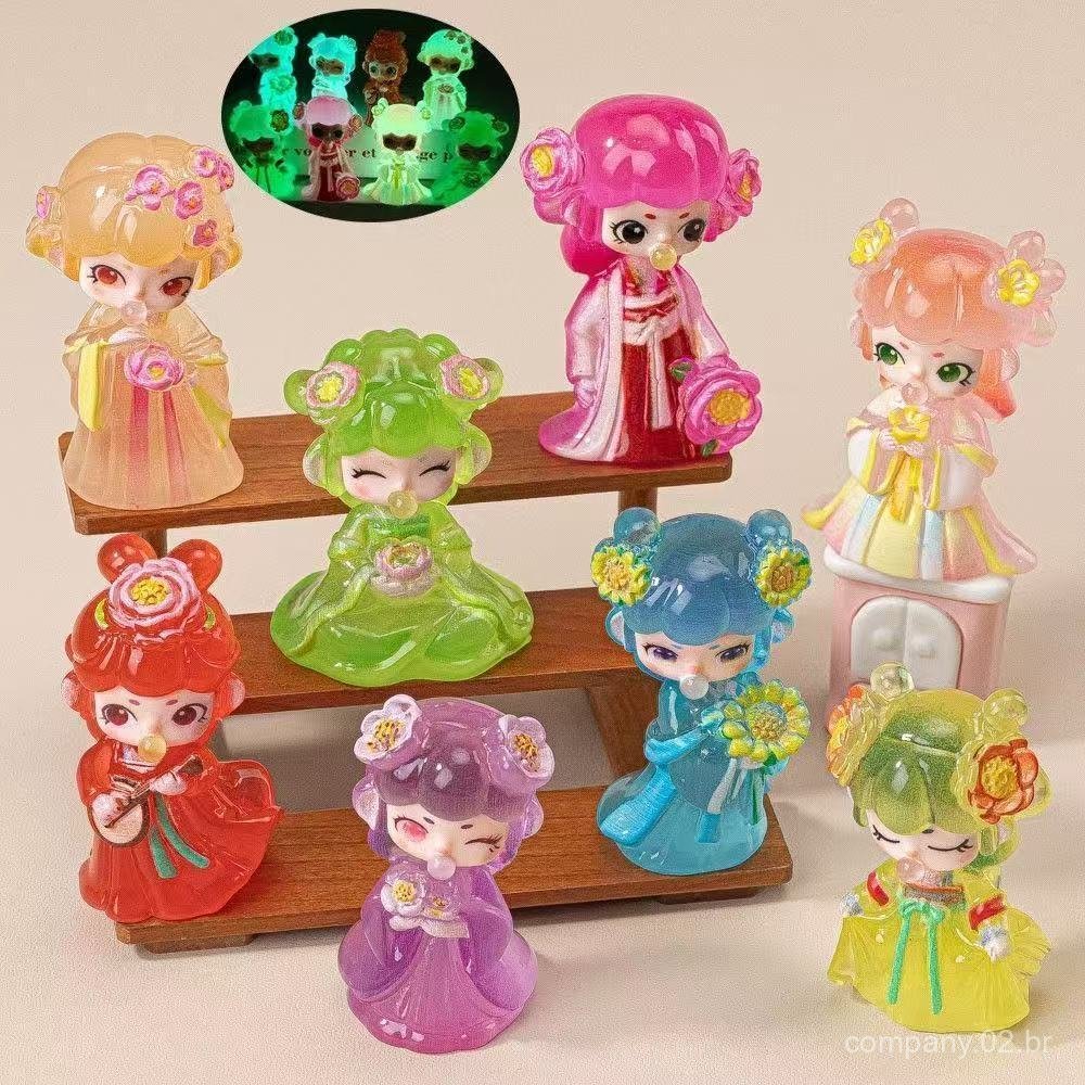 Luminous Ancient-Style Girl diy Resin Trendy Cute Figurine Car Desktop Ornament Keychain Phone Chain Pendant