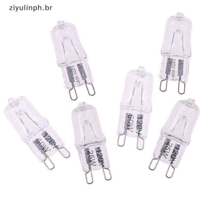 ziyulinph 10 Unidades G9 Pinos Halogênio 120V 25W 40W 60W Lâmpada JCD G9 BR