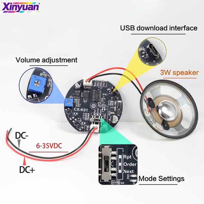 xiny Car Start Voice Personalizado 4 Canais Gatilho Módulo De Alto-Falante De Voz Alarme Sonoro Buzina Reversa Kit Eletr