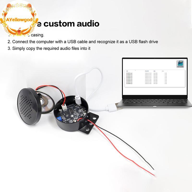 AYellowgod Car Start Voice Personalizado 4 Canais Gatilho Módulo De Alto-Falante De Voz Alarme Sonoro Buzina Reversa Kit
