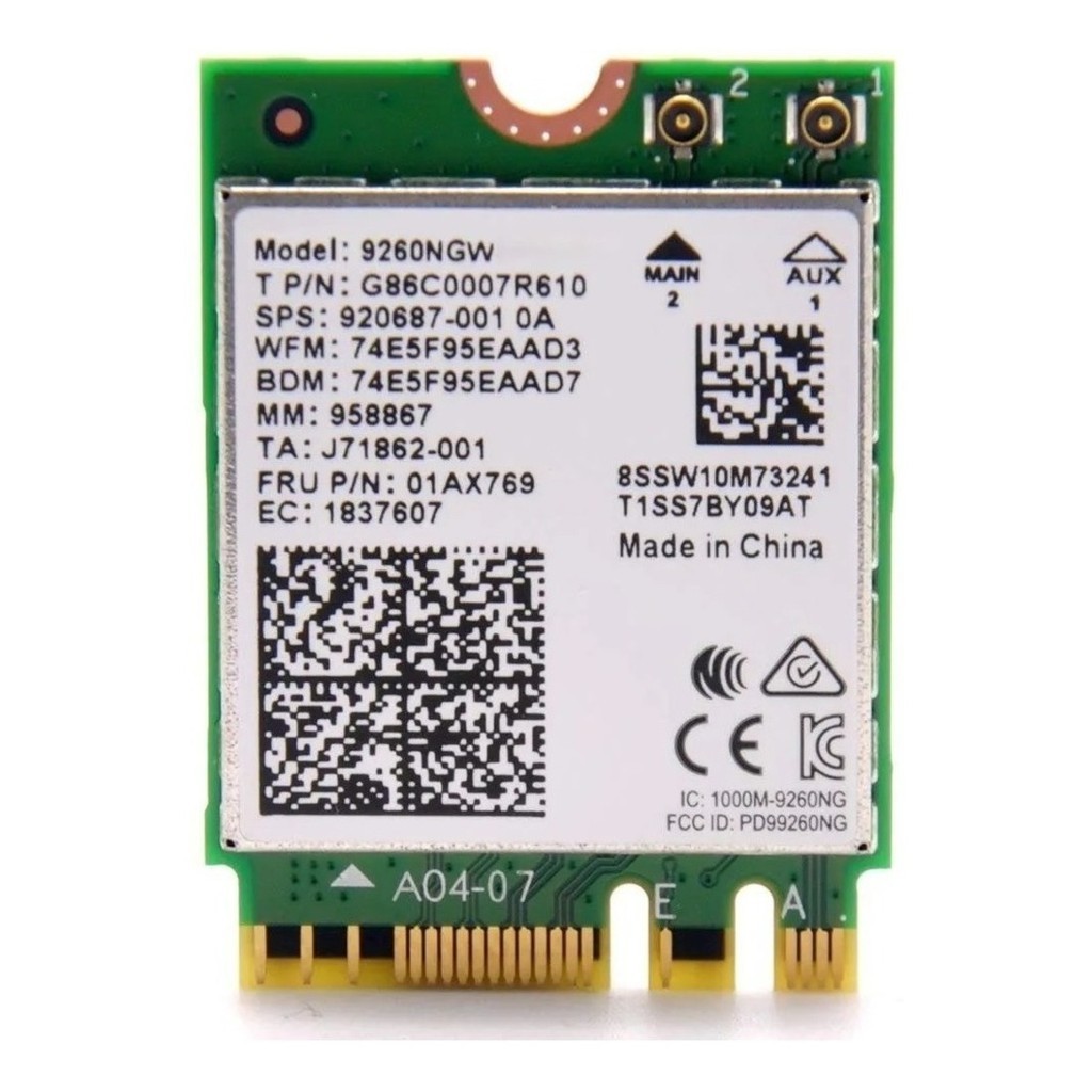 Wireless Dual Band Ac Bluetooth 5.0 Intel 9260ngw Ngff M.2