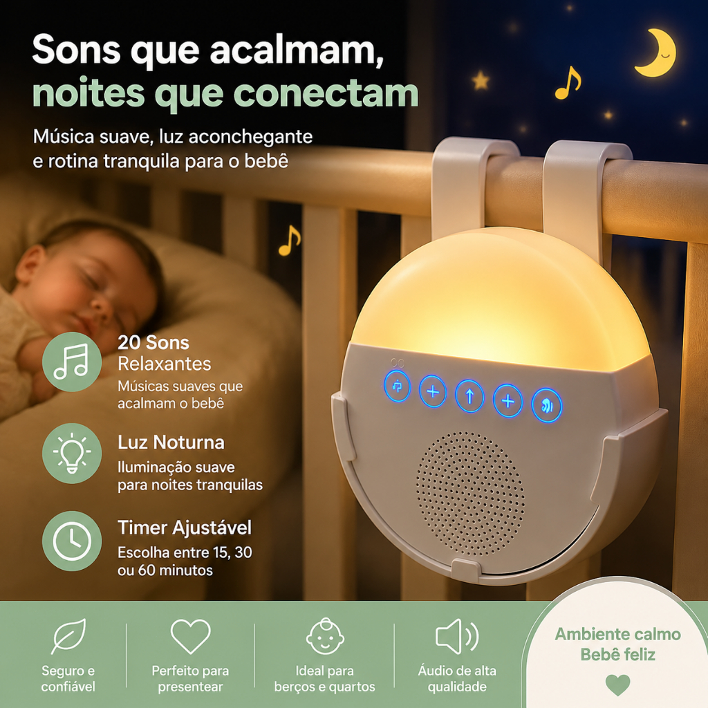 Children's White Noise Machine, USB Charging Night Light, Sleep Sound Player
