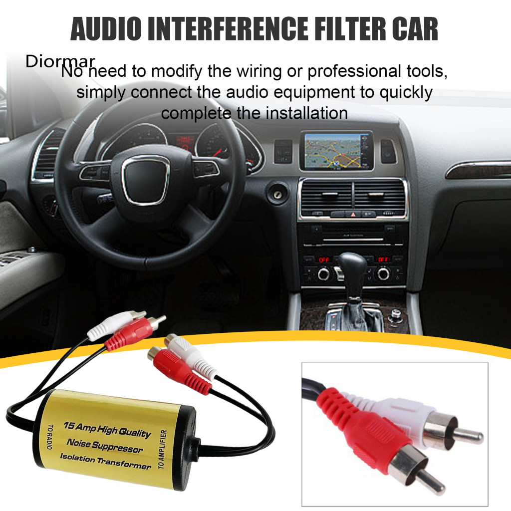 Noise Filter for Car Amplifier Audio Remove Engine Whine Static Hum Eliminator for Clear Sound Enhance Stereo Quality Pe