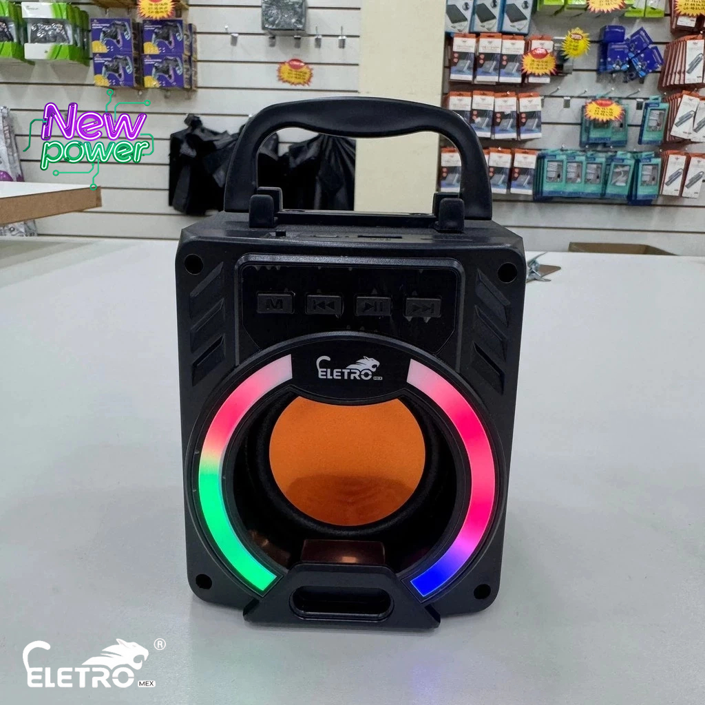 Novo e de alta qualidade Alto-falante bluetooth sem fio RGB 8W- EL-1056 - Eletromex