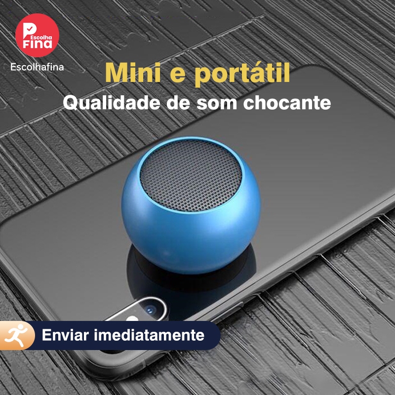 Caixinha de Som Bluetooth Metal Compacta Poderosa Portátil para Música Alta Qualidade
