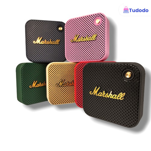 Caixa de som Bluetooth compacta e portátil, com design único em formato quadrado e áudio de alta qualidade