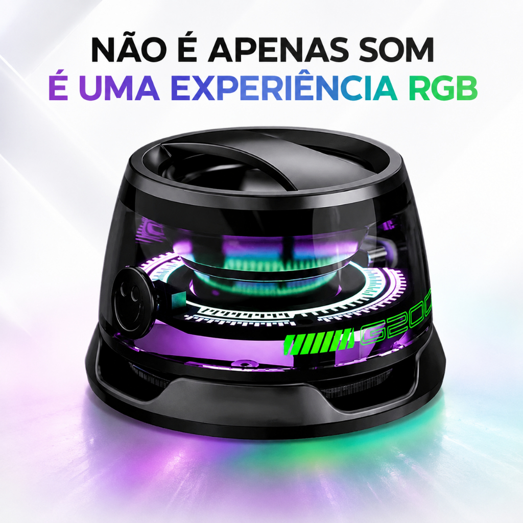 Caixa de Som Bluetooth Portátil Magnética 2 Unidades Mini G200 para Trabalho e Uso Externo