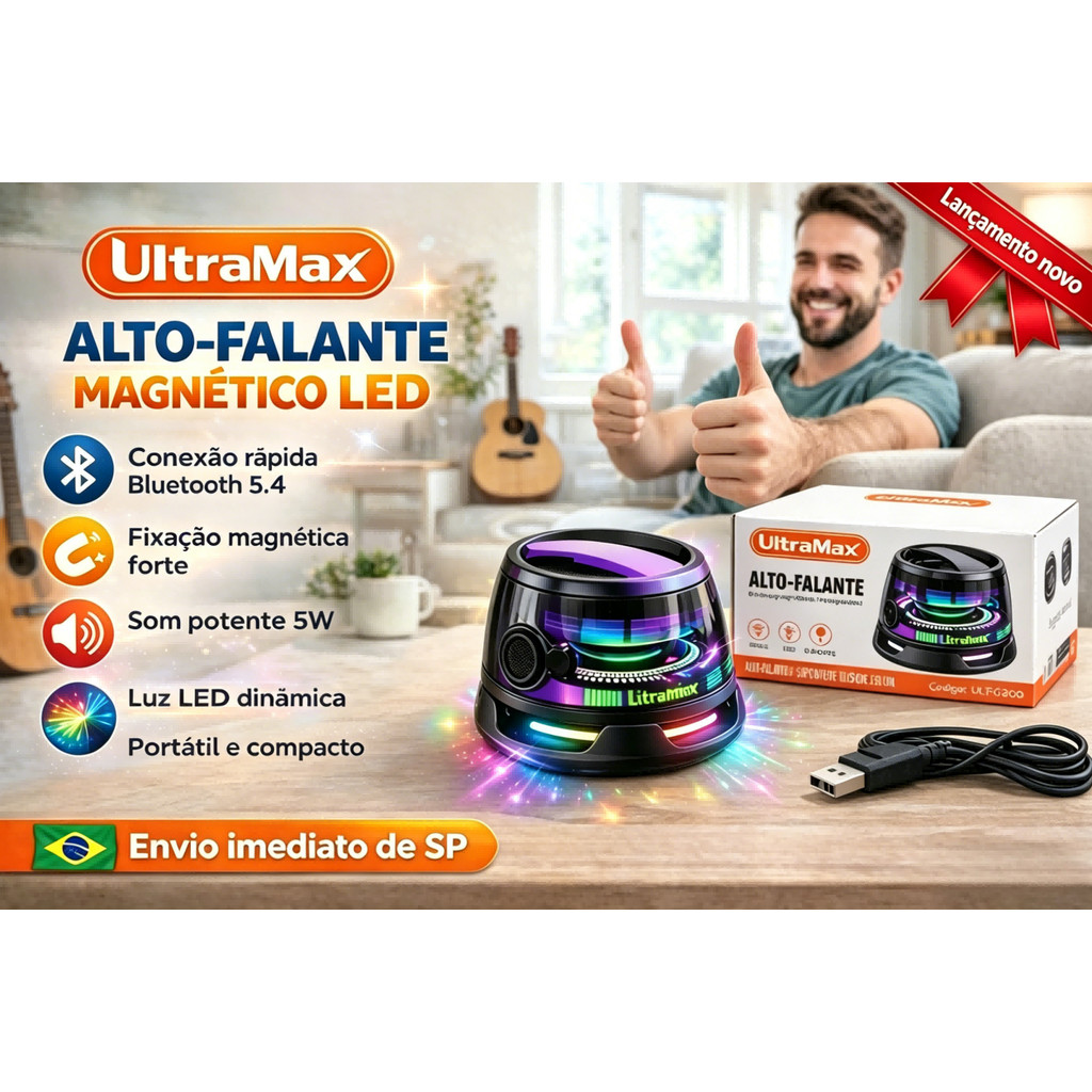 Caixa De Som G200 Mini Magnética Sem Fio Bluetooth Portátil Multiuso Uso Externo Compatível iOS Android