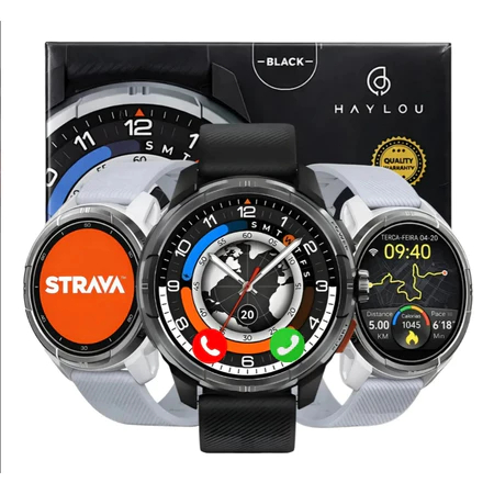 Bluetooth 5.3  Relógio Esportivo Masculino/Feminino Relógio Inteligente HAYLOU Solar Ultra GPS AMOLED 1.6