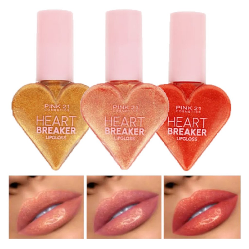 Lip Gloss Heart Coração Glitter CS3696 A 12 Und - Pink 21