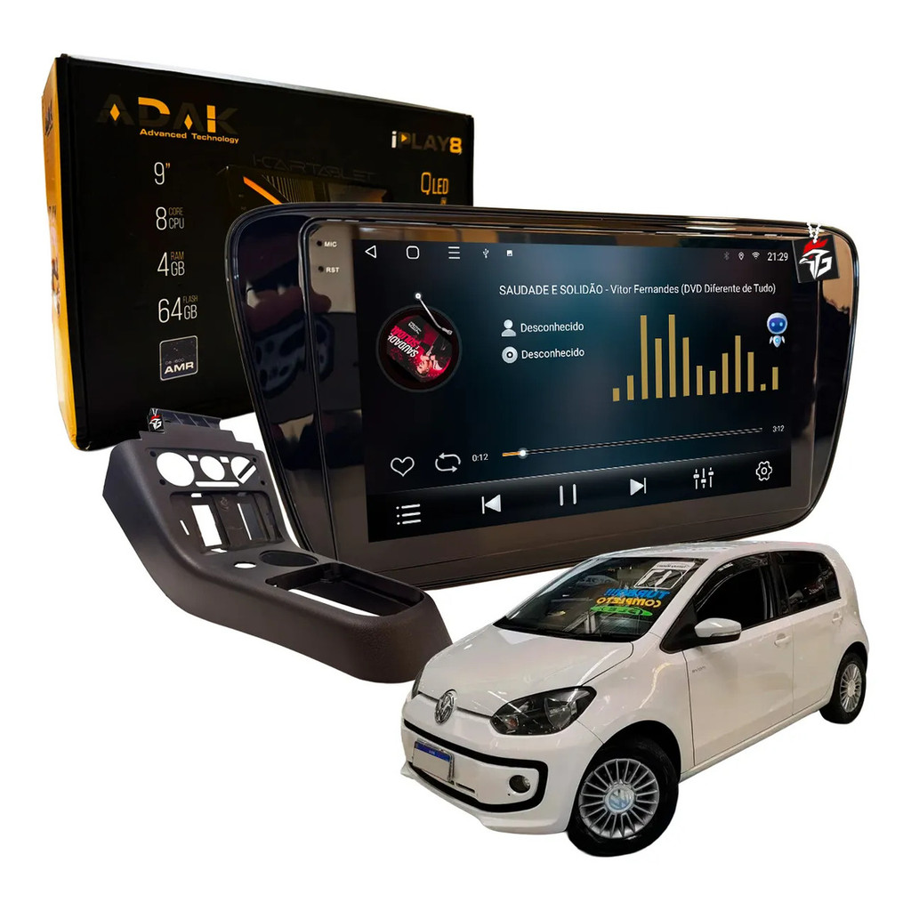 Multimídia 4+64gb Rádio Gps Carplay Bt Up 2014-2017 Wifi Bt