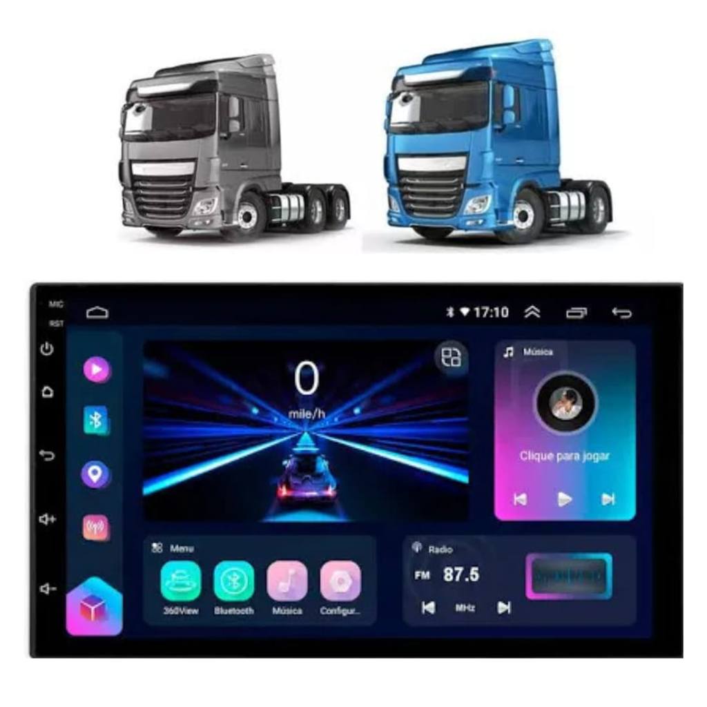 Multimídia Caminhão Android IOS GPS WI-FI USB SD Radio FM