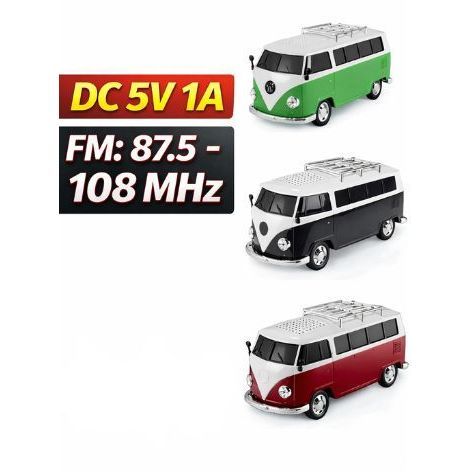 Caixa de Som Kombi Retrô Bluetooth WS-266 USB TF FM Portátil Decoração