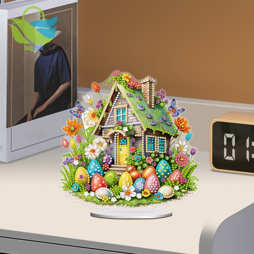 2D Flat Easter DIY Desktop Diamond Art Kits Pintura Diamante Decorações De Mesa [Bagclub.br]