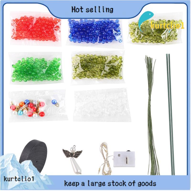 Decoração De Mesa De Férias Interna DIY Frisado Kit De Artesanato De Árvore De Natal Cor Pérola Desktop