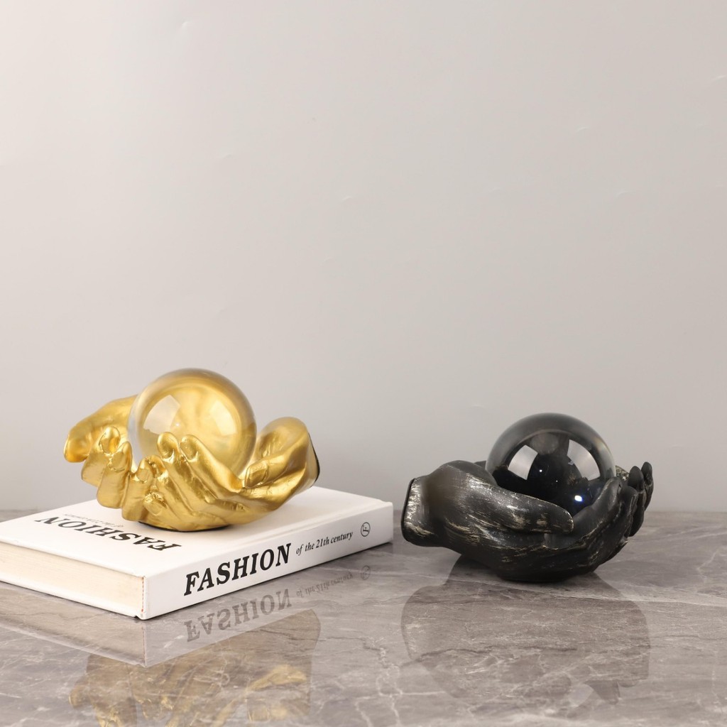AABS Modern minimalist abstract resin crystal ball art ornament for living room, bedroom, entryway, study, and home deco