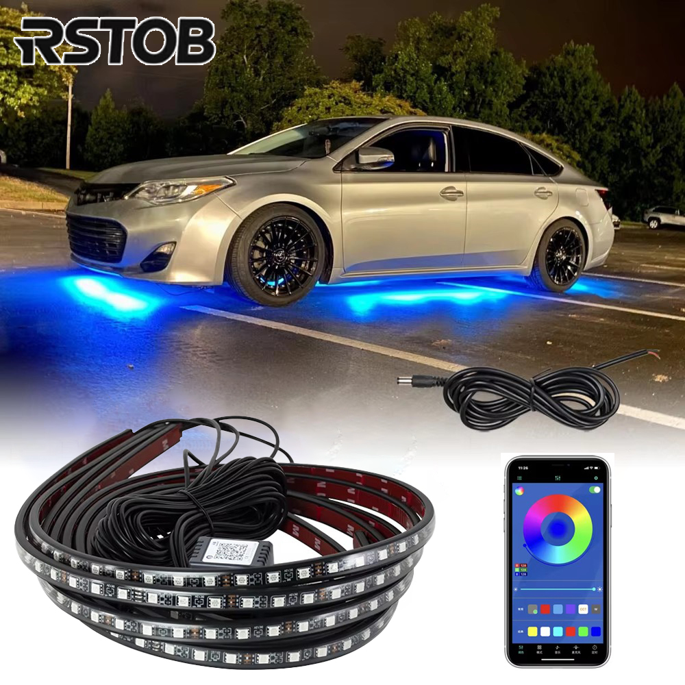 RSTOB Flexível LED Underglow Strip Light Lâmpada De Atmosfera Ambiente Inferior Do Carro À Prova D'água