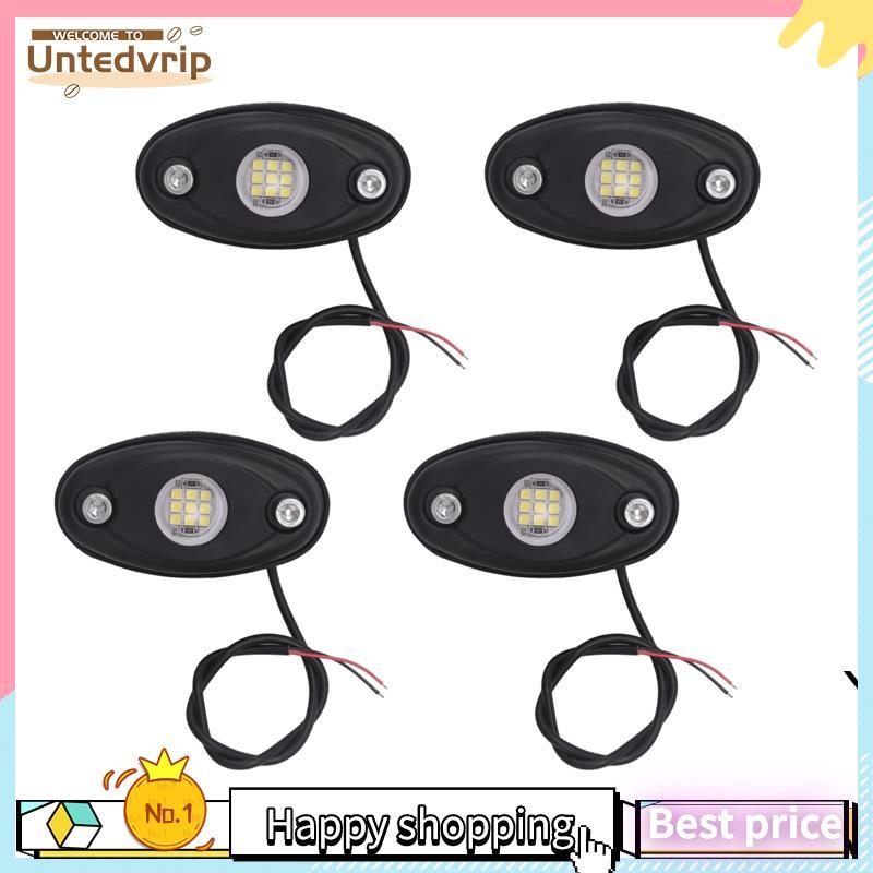 4 Unidades 9LED Kit De Luz De Rocha Super Brilhante LED À Prova D'água Neon Underglow Para Caminhão Off Road Barco Branc